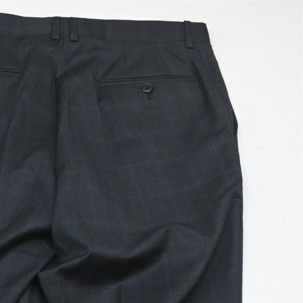 Jack Victor 42R 32x34 Gray Windowpane 100% Wool Nepal Mens Jacket Pants Suit